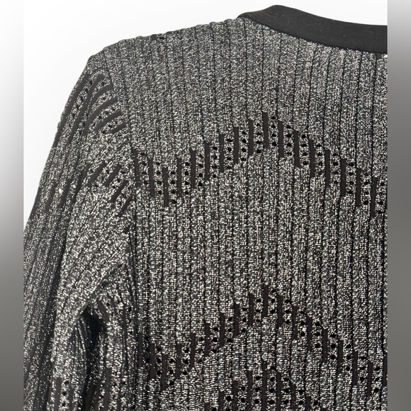 MISSONI $745 Retail Bicolor Mesh Long Sleeve Lurex Dress, Size 38 (US 6/8) - Picture 11 of 16